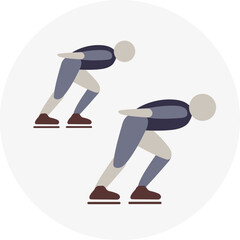 Short Track Speed Skating competition icon. Colorful sport sign. 