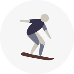 Snowboard competition icon. Colorful sport sign. 