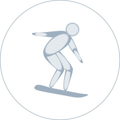 Snowboard competition icon. Outline stroke.  