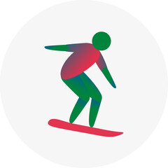 Snowboard competition icon. Colorful sport sign. 