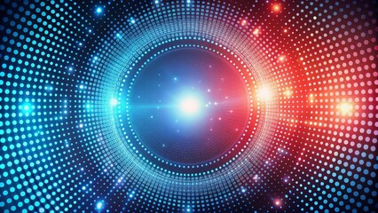 Abstract Digital Tunnel with Blue and Red Dots, Digital Art, Abstract, Technology, Futuristic , digital art , abstract