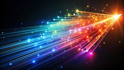 Fototapeta premium Abstract Colorful Light Streaks, Digital Art, Neon Lights, Abstract Background, Glowing Lines