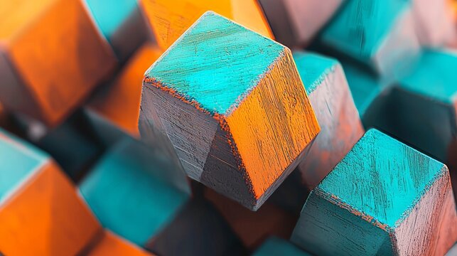 Close-Up of Layered Geometric Shapes