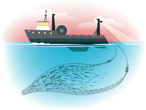 Trawling fishing vessel