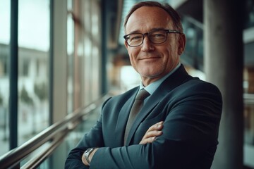 Fototapeta premium A business professional posing for a photo in a formal attire