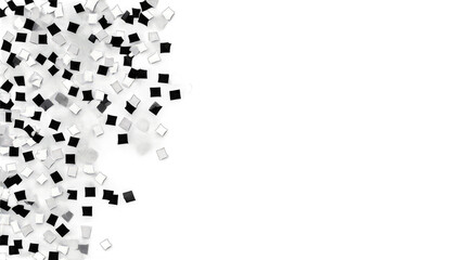 Abstract black and white square design transparent background