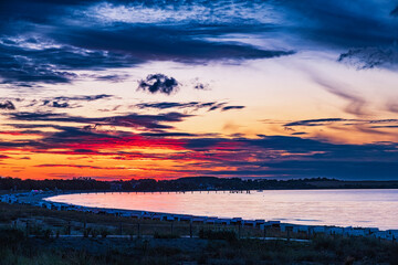 Obraz premium Fantastically beautiful sunset over the Baltic Sea on the beach of Boltenhagen