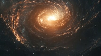 Fototapeta premium A vivid 4K image of a spiraling galaxy in the vastness of space, showcasing intricate details of its luminous arms and surrounding star clusters.