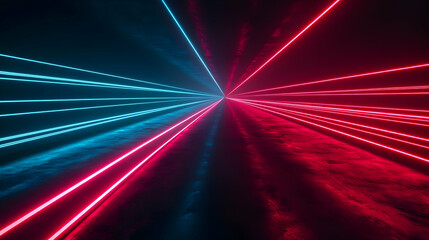 Abstract 3D Neon Lines Background