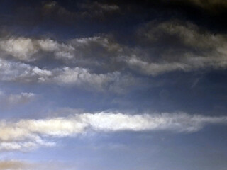 Obraz premium Cloudscape Fluffy White Clouds and Blue Sky Brooding for Background