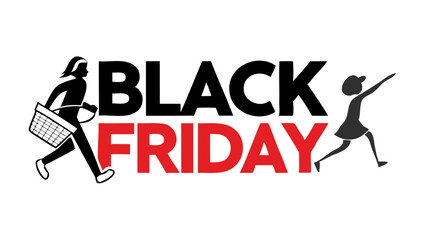 Black Friday typography silhouette vector illustration for icon, label, sticker, and social media post design elements