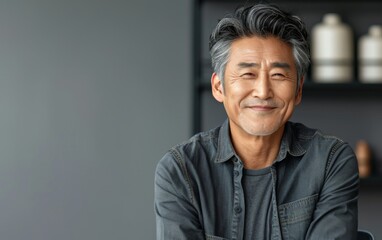 Fototapeta premium Captivating Confidence: Senior Man's Portrait 