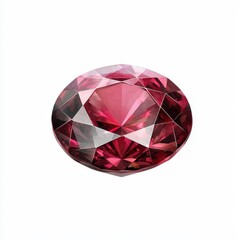 Stunning Round Cut Red Gemstone with Faceted Reflective Surface