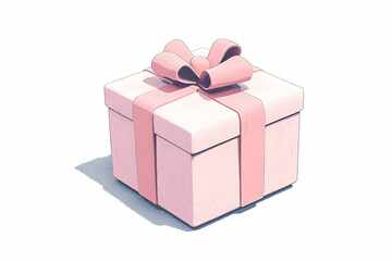 Obraz premium Beautifully Wrapped Pink Gift Box with Bow on a Soft Background Perfect for Celebrations, Birthdays, and Special Occasions with Elegant Design and Bright Colors