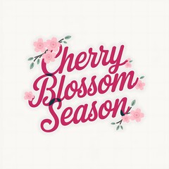 Naklejka premium Cherry Blossom Season Floral Spring Design