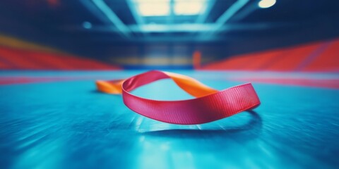 This image merges athleticism with artistic expression through blurred backgrounds.