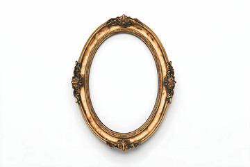 Fototapeta premium Elegant Antique Oval Picture Frame with Intricate Design, Perfect for Home Decor, Art Display, or Vintage Style Photography Backgrounds