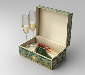New Year box champagne glass.
