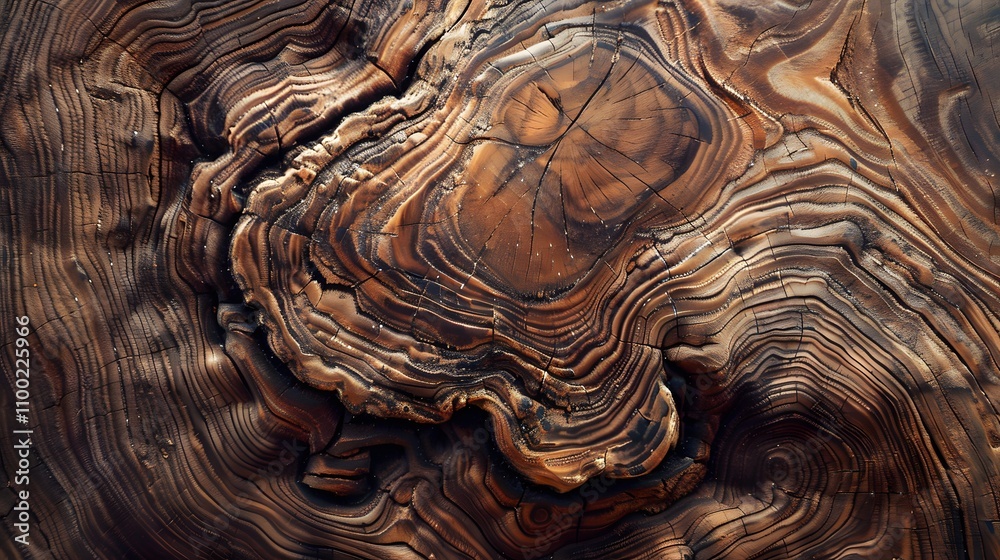 Poster detailed close-up of richly textured wooden surface showing unique grain patterns and natural wood f