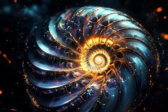 The universe contained within a nautilus shell slice