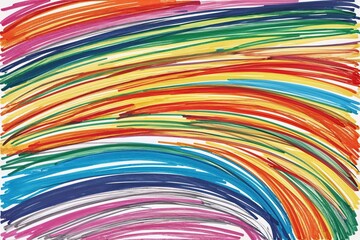 Vibrant Whimsical Scribble Art with Colorful Lines and Bright Hues