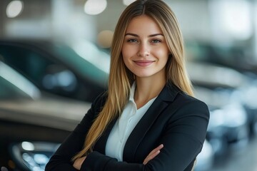Luxury car sales: the expertise of a dedicated female agent in an upscale auto dealership.