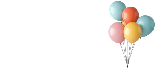 Colorful balloons for festive celebrations. transparent background
