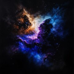 Obraz premium Cosmic Nebula: A vibrant swirl of purples, blues, and oranges.