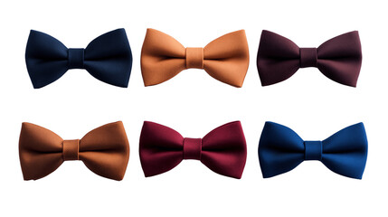 Variety of Bow Ties on transparent Background