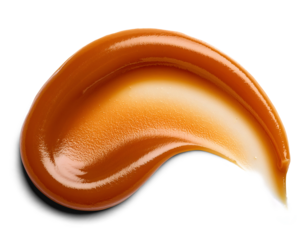 close-up caramel sauce stain