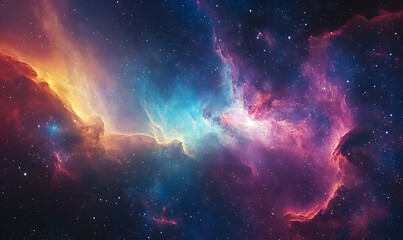Obraz premium The amazing colors of the galaxy background with realistic cinematic lighting. 