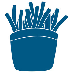 navy blue silhouette french fries