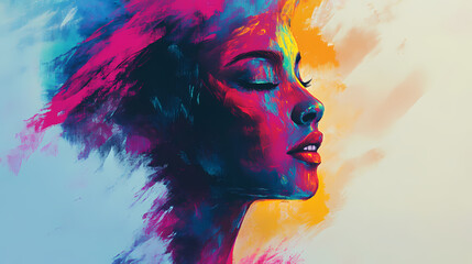 Fototapeta premium Abstract figurative artwork. colorful brush strokes. generative ai. Expressionism. Illustration