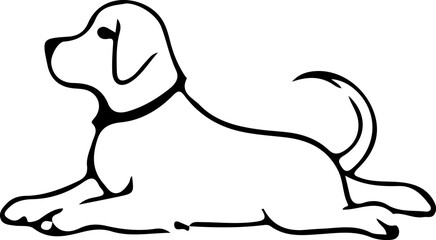 Obraz premium cute pet dog vector art illustration