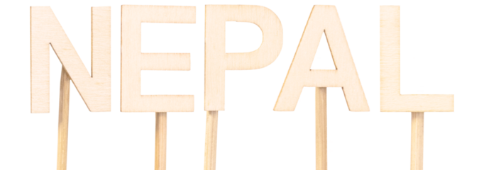 Wooden letters forming the name Nepal.
