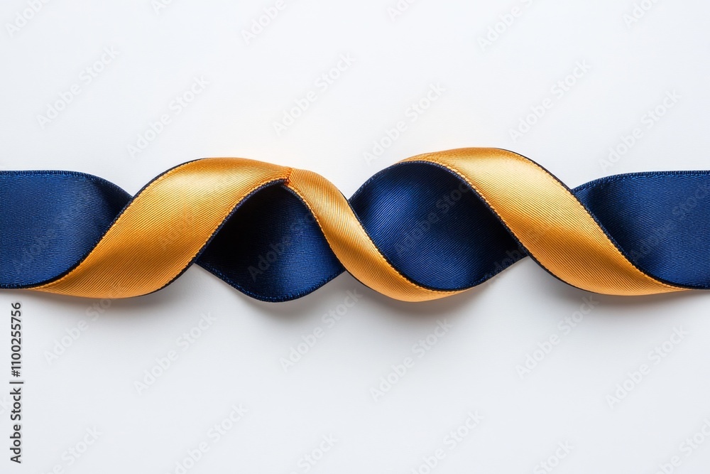 Poster a sleek, geometric design of an award ribbon, combining sharp lines and soft curves for a modern loo