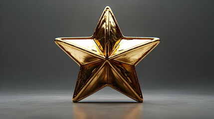 Golden 3D Star Illustration