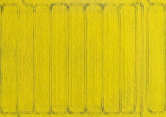 Aerial view of beautiful agricultural fields with abstract patterns and textures, Wittenheim, France.