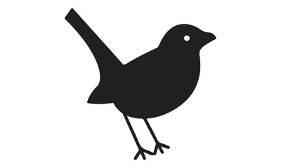 Obraz premium European starling icon silhouette vector illustration kitten icon logo cartoon character illustration doodle whiteCalligraphy t shirt design,Hand drawn lettering phrase, Silhouette,Isolated on white b