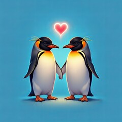 Obraz premium Penguin Romance