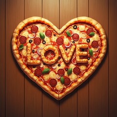  giant heart-shaped pizza