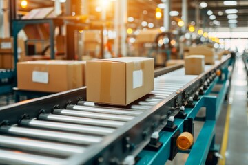 Multiple food products being packaged on conveyor belt