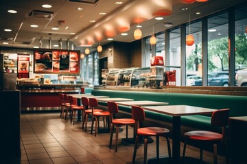Interior of a fast food restaurant
