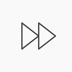 Fast forward thin line vector icon.