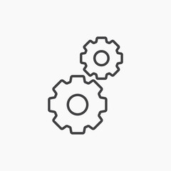 Fototapeta premium Gears thin line vector icon.