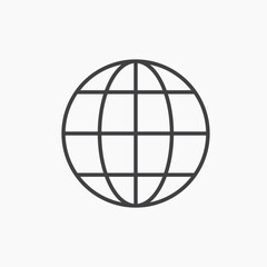 Obraz premium Globe thin line vector icon.