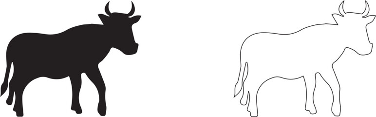 Obraz premium Bull vector silhouette isolated on white background.