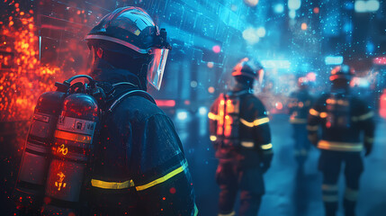 Emergency responders can utilize holographic communication to better coordinate rescue efforts and save lives. Holographic. Illustration