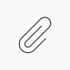 Obraz premium Paperclip thin line vector icon.