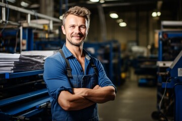 Fototapeta premium Portrait of a smiling worker in printing industry